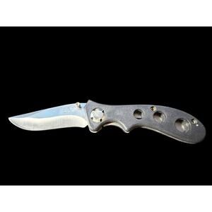 FROST CUTLERY Folding Knife Stainless Steel Textured Polymer Recurve Blade Thumb